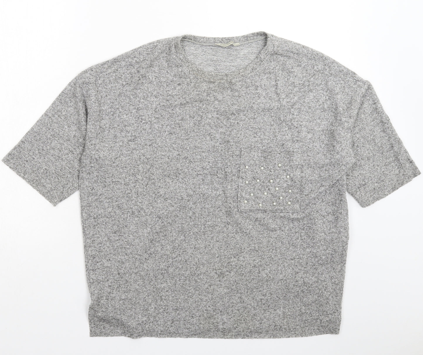 Zara Womens Grey  Knit Pullover Jumper Size S