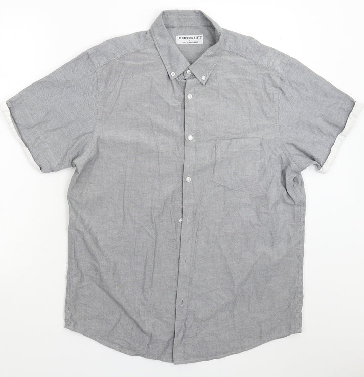Cedar Wood State Mens Grey    Button-Up Size L