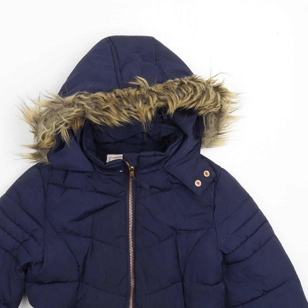 Nutmeg Girls Blue   Parka Coat Size 6-7 Years