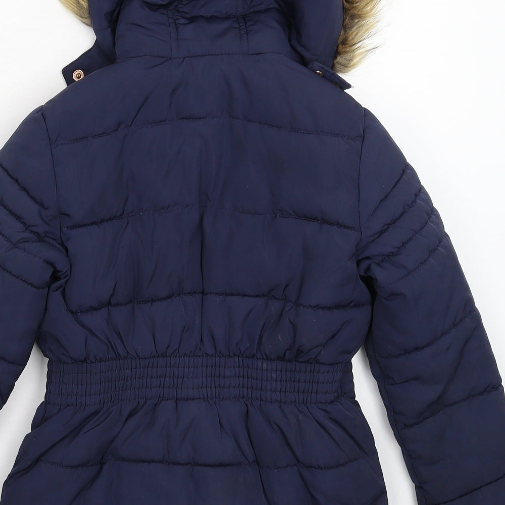 Nutmeg Girls Blue   Parka Coat Size 6-7 Years