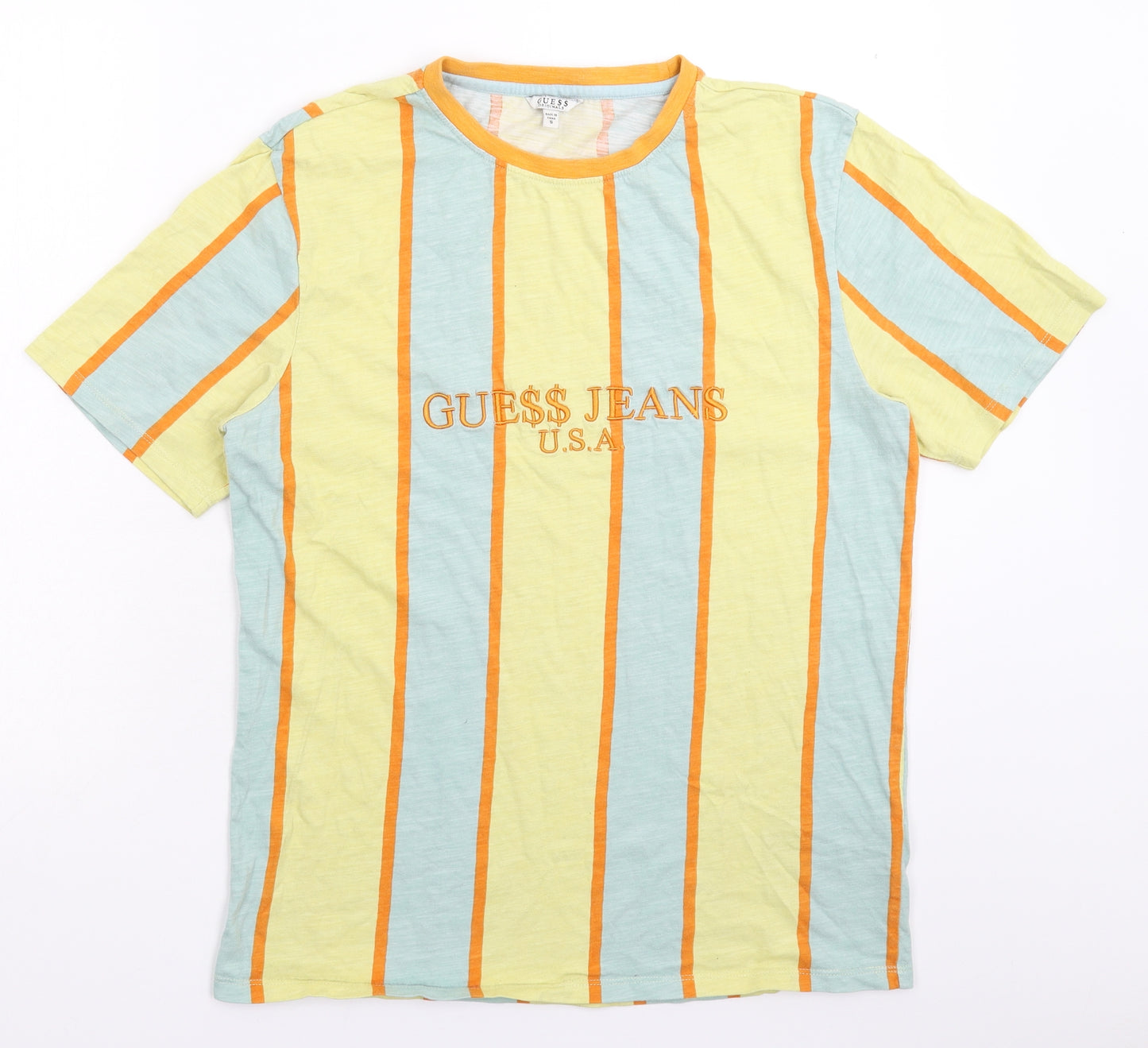 GUESS Mens Multicoloured Striped   T-Shirt Size S