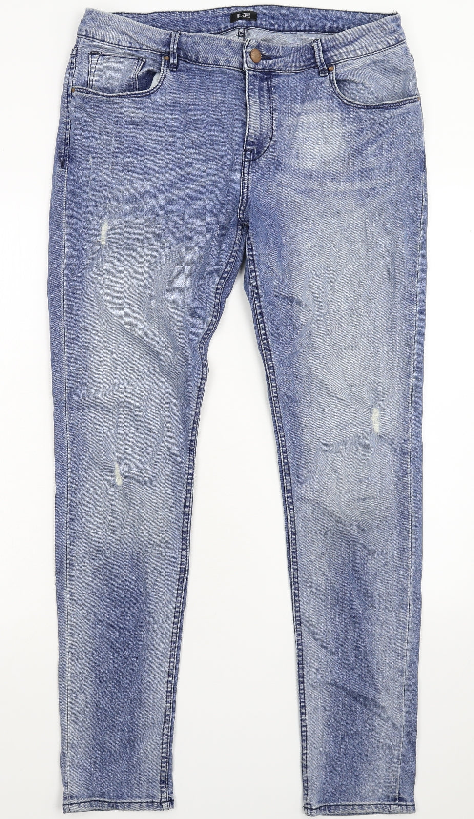 F&F Womens Blue  Denim Skinny Jeans Size 16 L31 in