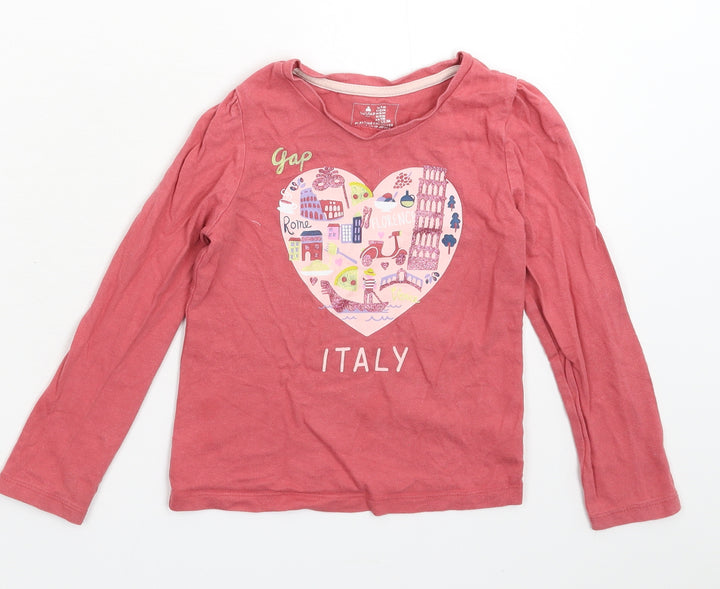 Gap Girls Pink Basic T-Shirt Size 5 Years