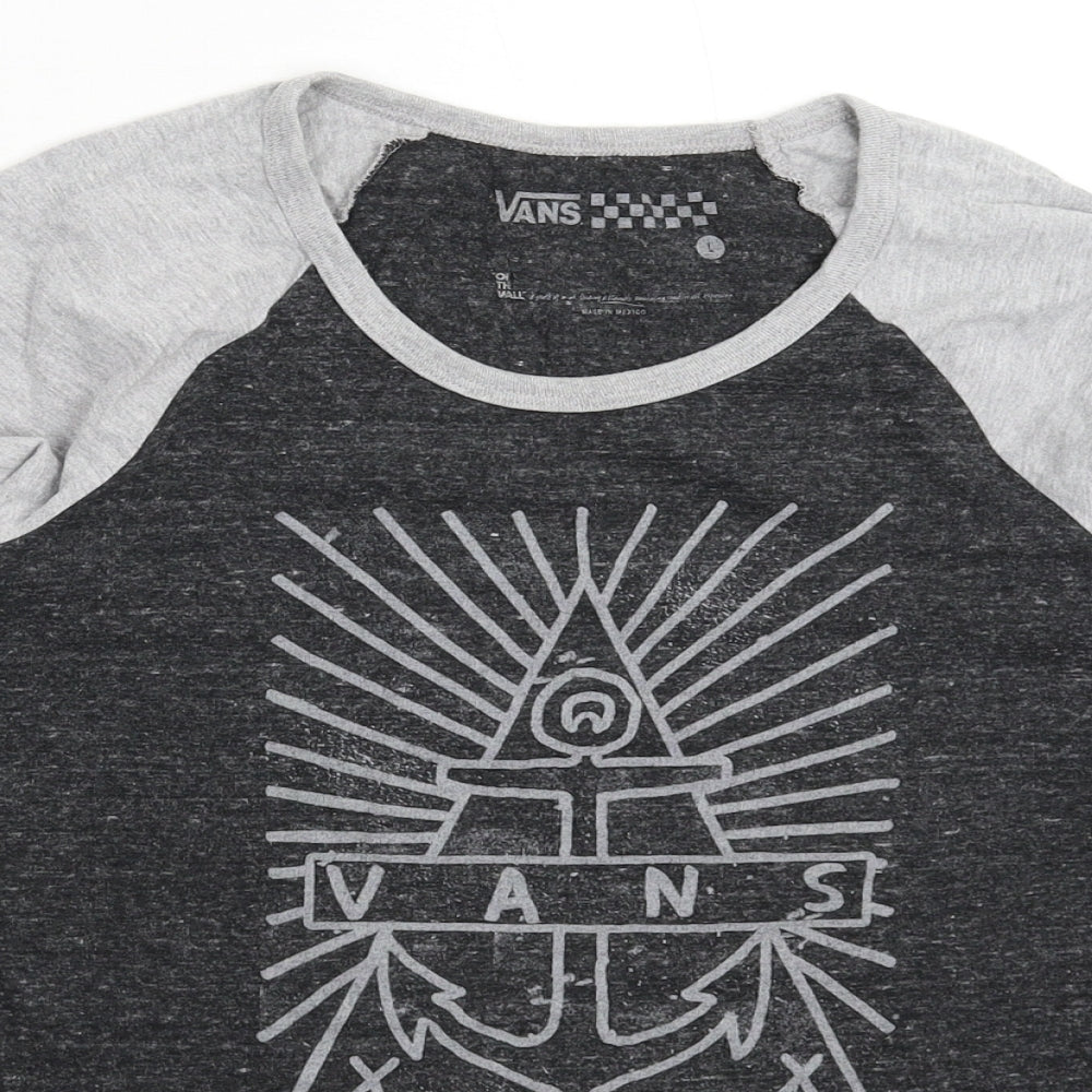 VANS Womens Grey   Basic T-Shirt Size L
