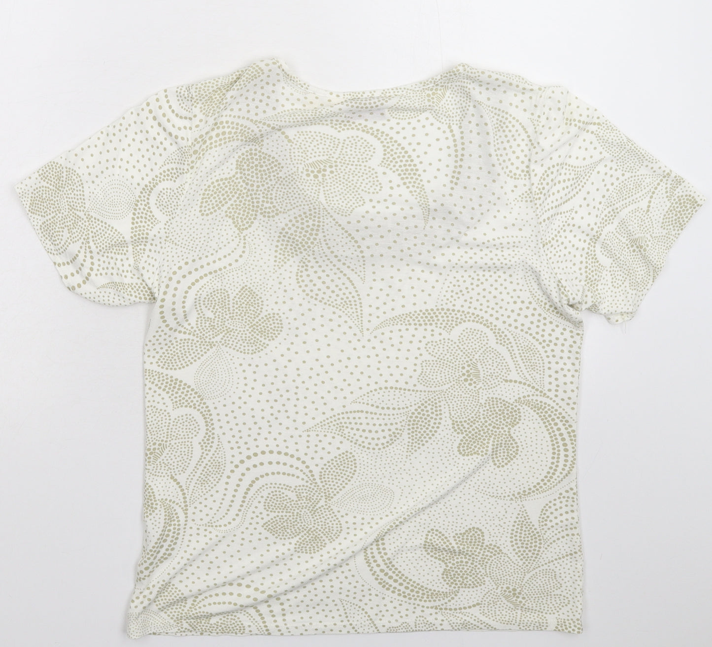 EWM Womens White Polka Dot  Basic T-Shirt Size 10