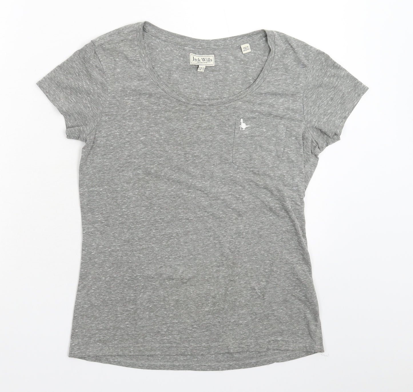 Jack Wills Womens Grey   Basic T-Shirt Size 8