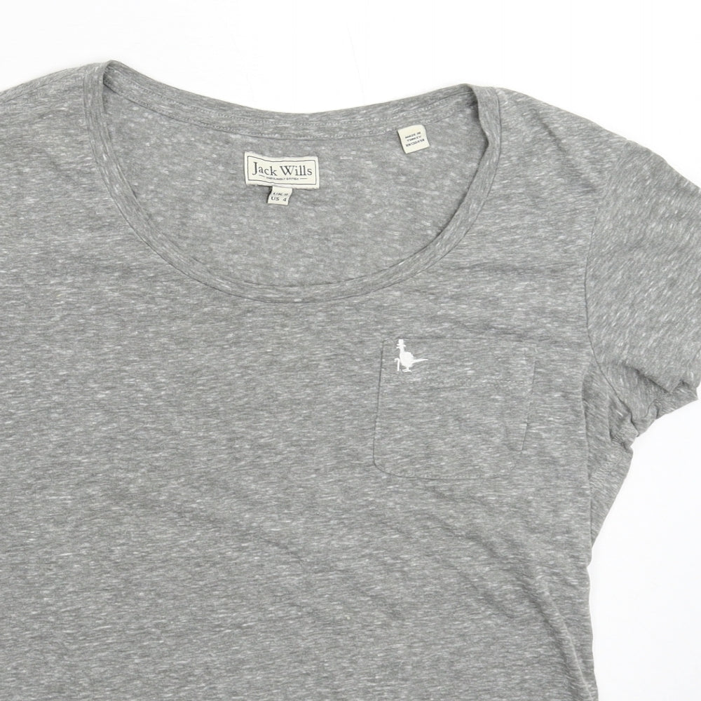 Jack Wills Womens Grey   Basic T-Shirt Size 8