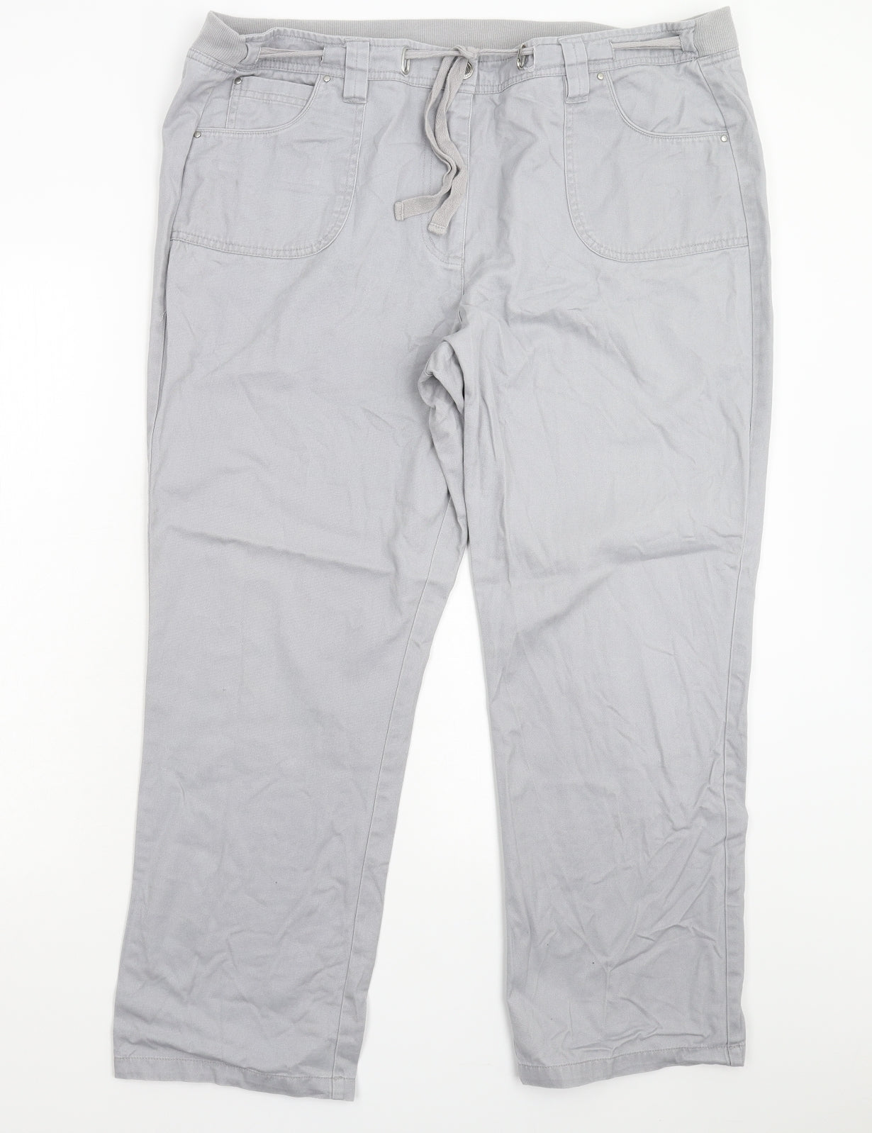 Cotton Traders Womens Grey   Trousers  Size 18 L27 in