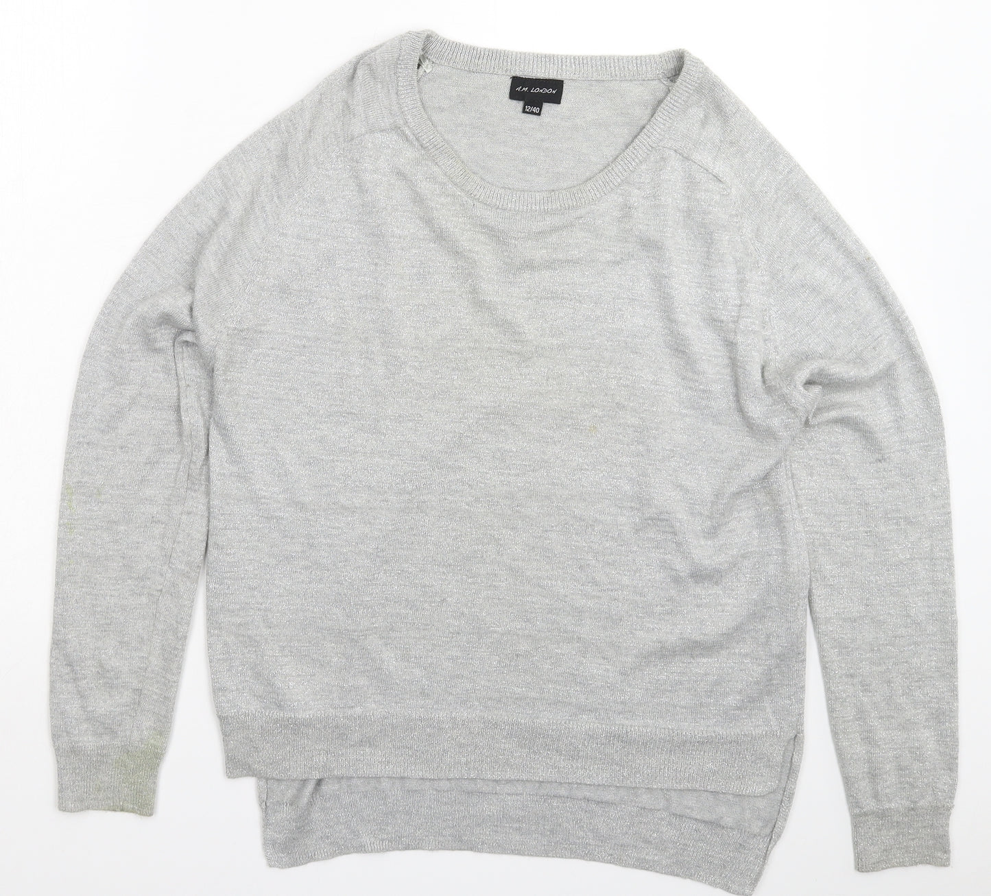AM London Womens Grey  Knit Pullover Jumper Size 12