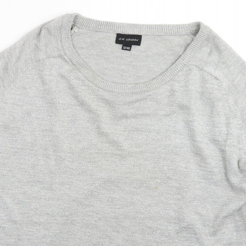 AM London Womens Grey  Knit Pullover Jumper Size 12