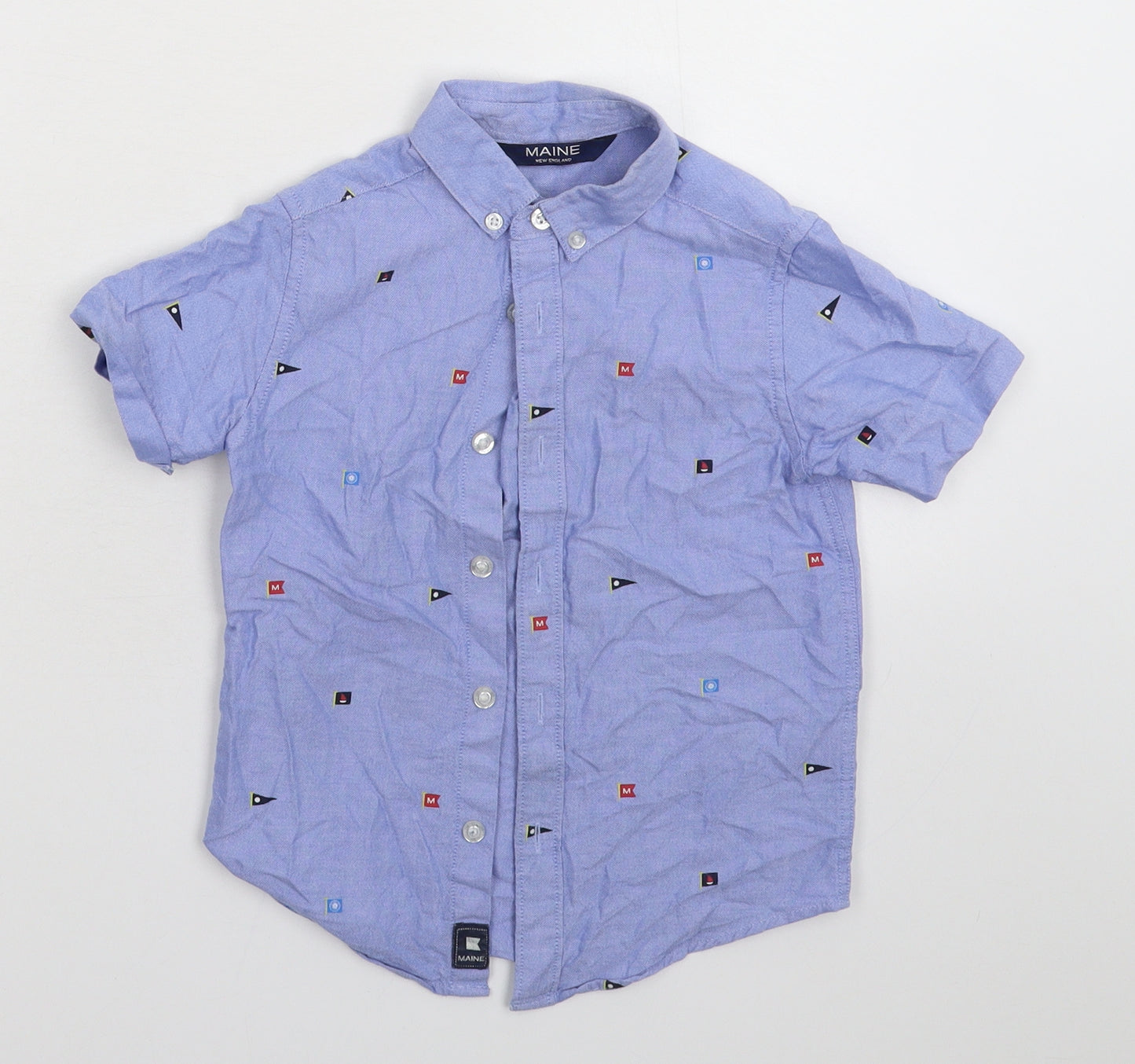 Maine Boys Blue   Basic Button-Up Size 6 Years