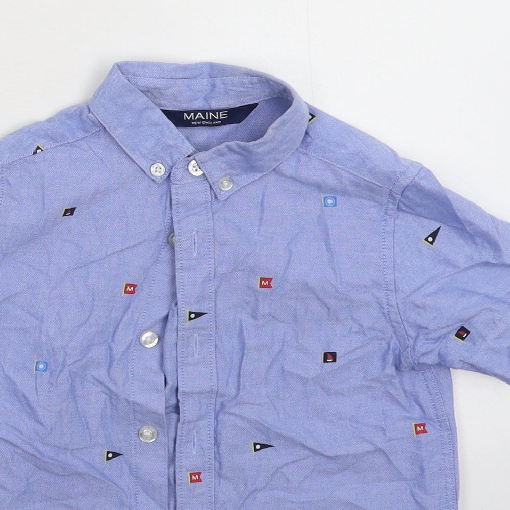 Maine Boys Blue   Basic Button-Up Size 6 Years