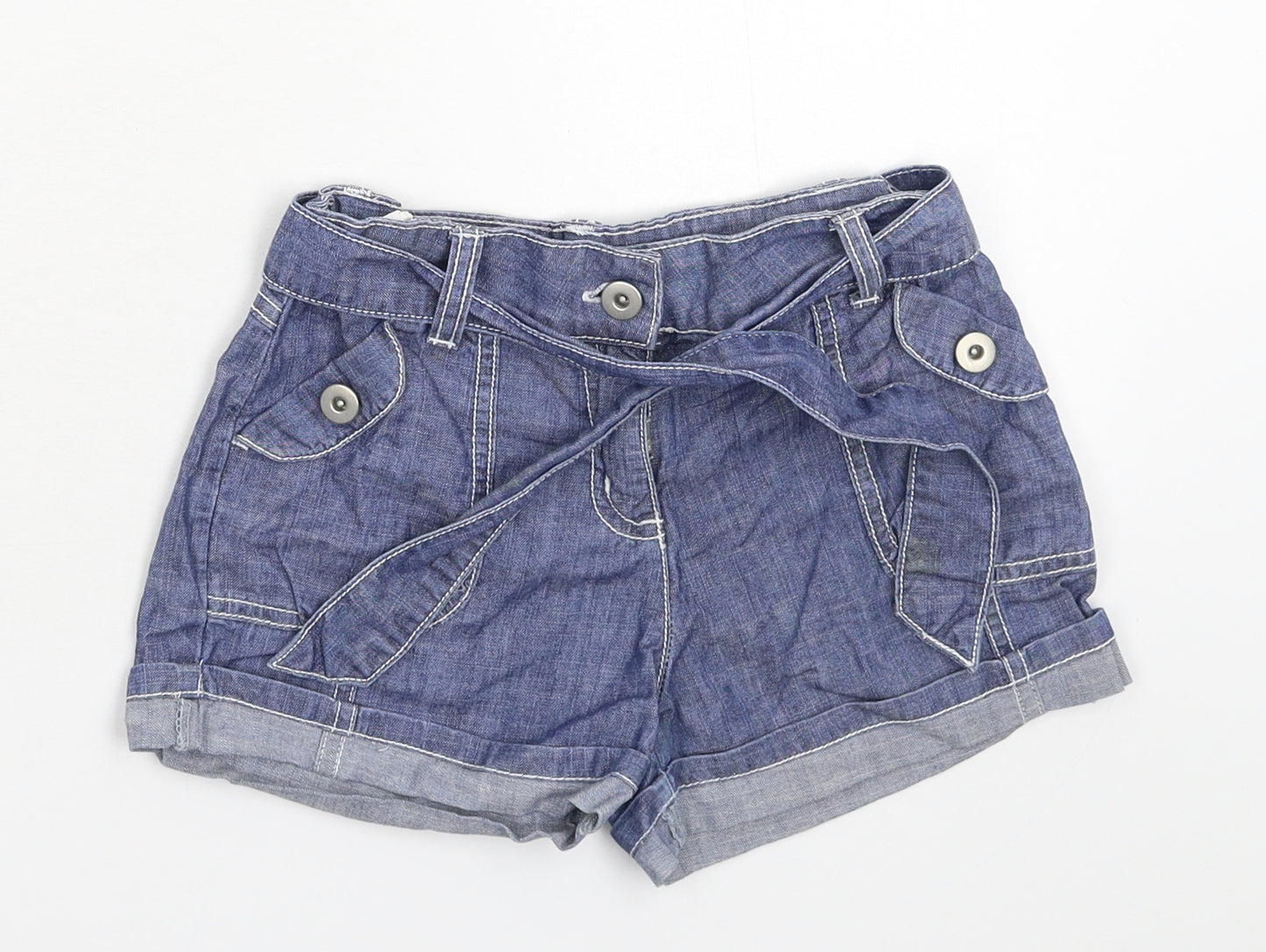 Matalan Girls Blue  Denim Hot Pants Shorts Size 8-9 Years