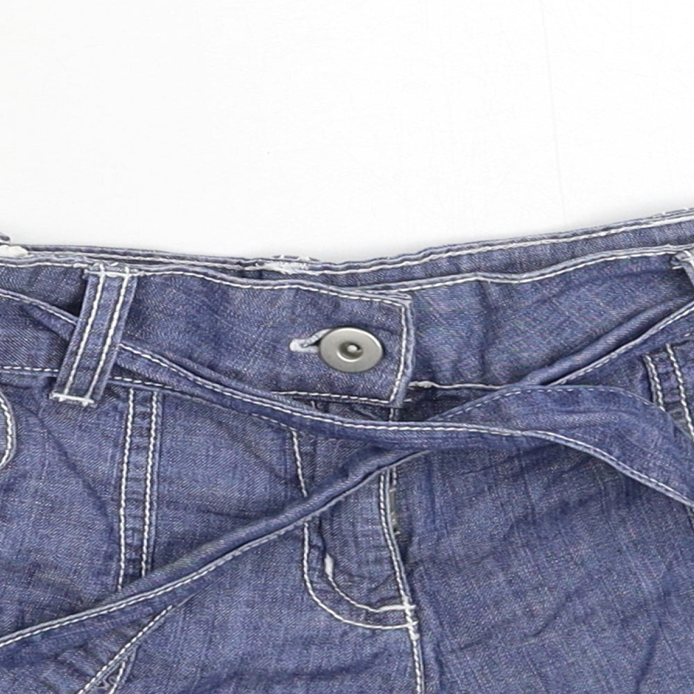 Matalan Girls Blue  Denim Hot Pants Shorts Size 8-9 Years