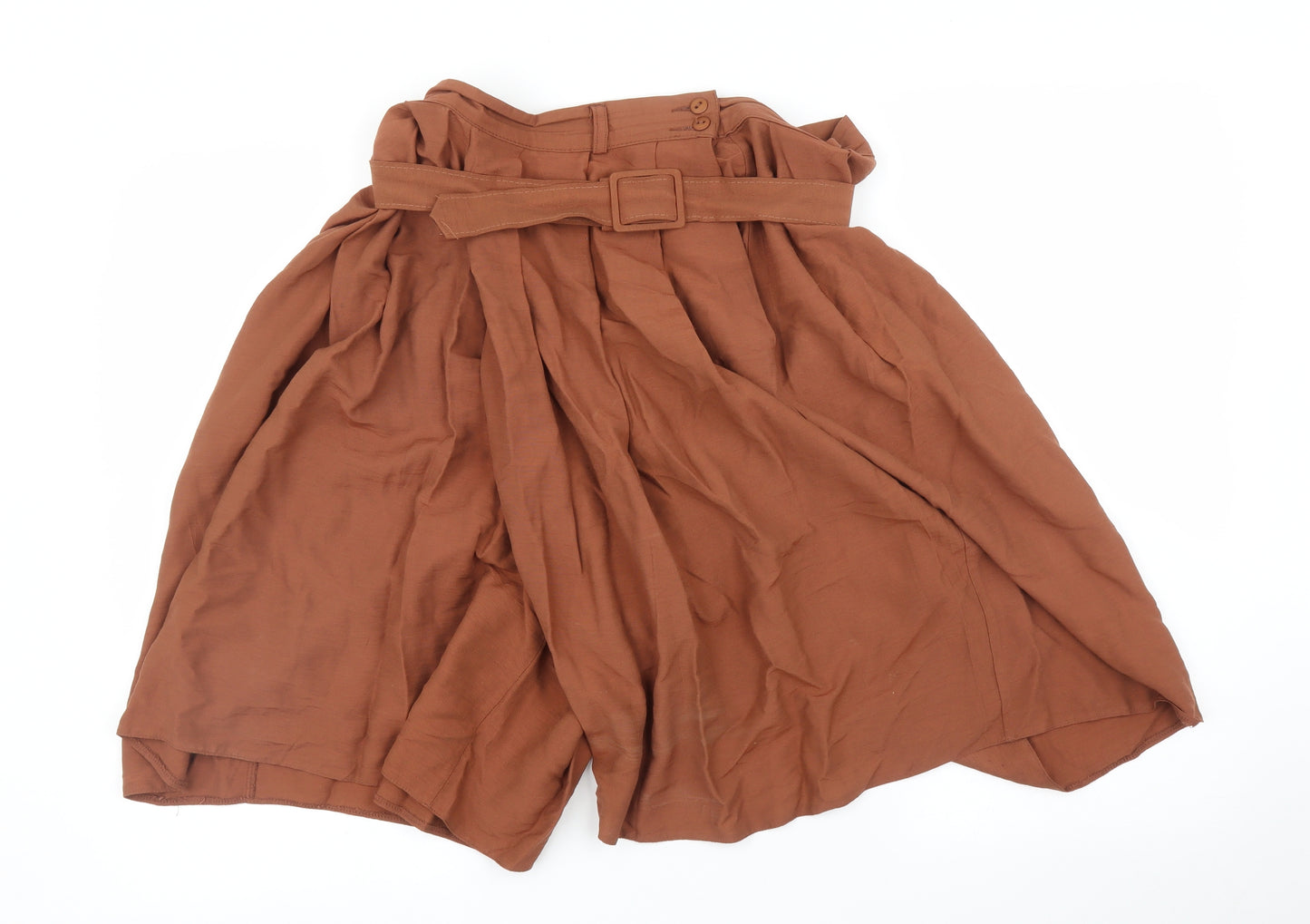 Preworn Womens Brown   Paperbag Shorts Size 16