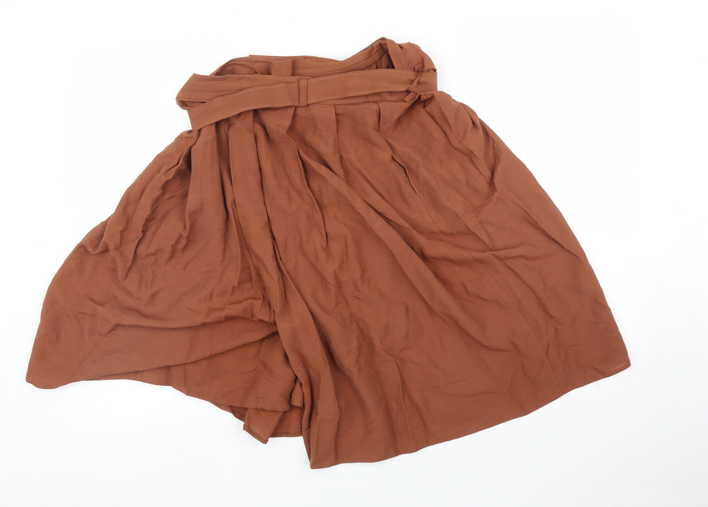 Preworn Womens Brown   Paperbag Shorts Size 16