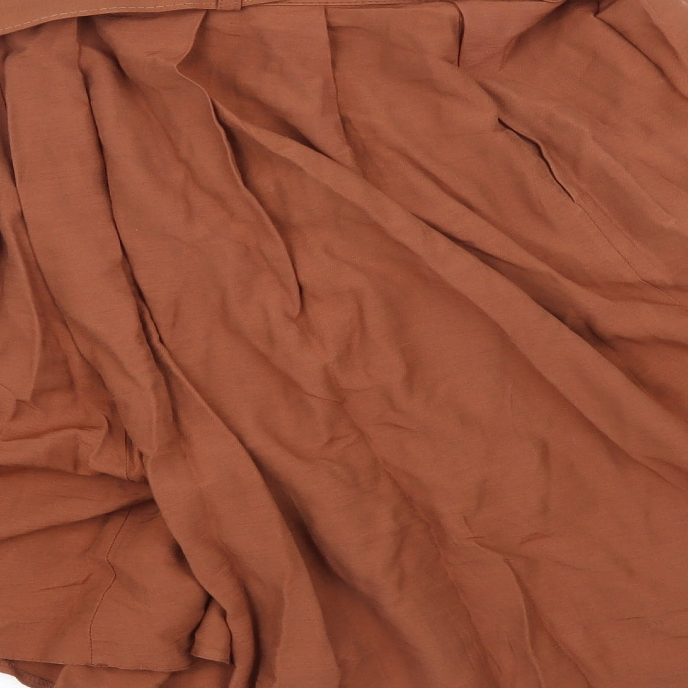 Preworn Womens Brown   Paperbag Shorts Size 16