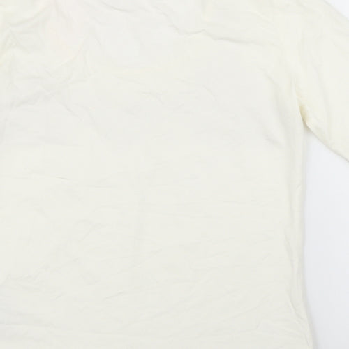 Hammer Womens Ivory Floral  Basic T-Shirt Size S