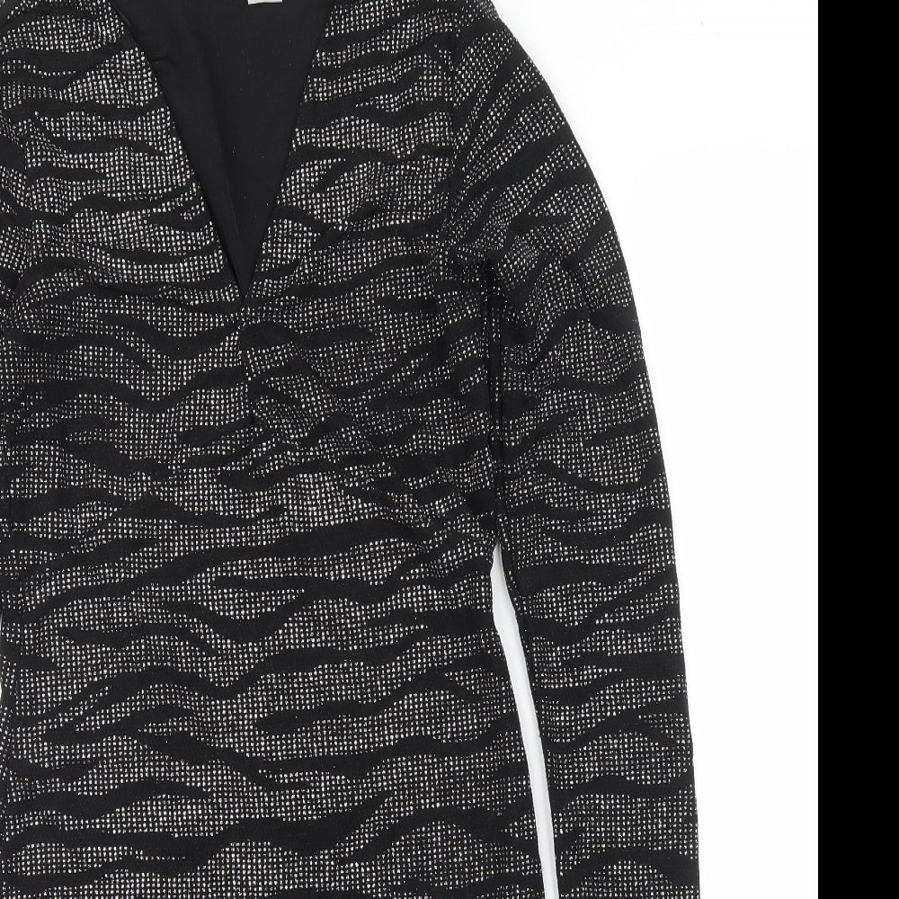 H&M Womens Silver Animal Print  A-Line  Size S  - Zebra print