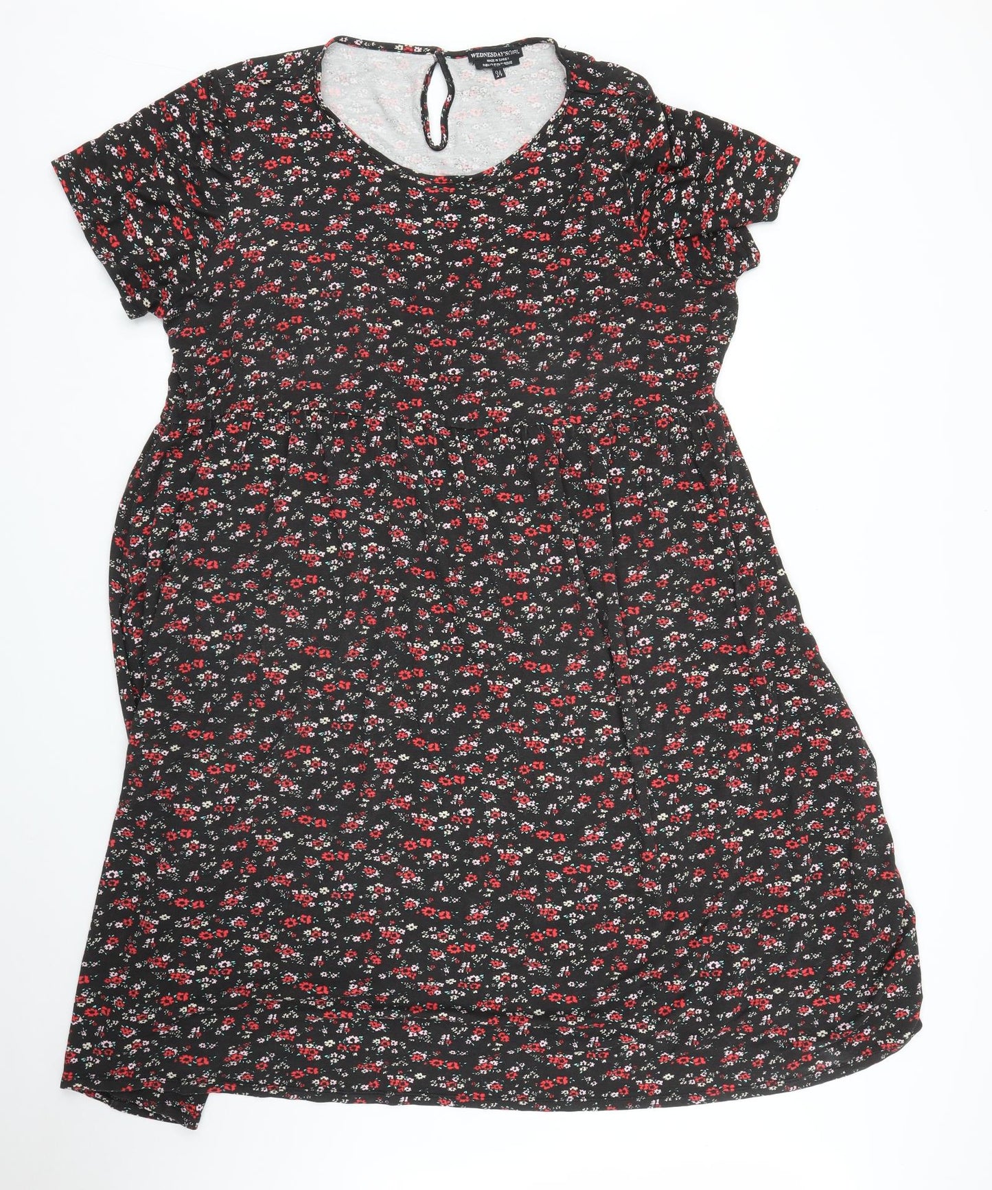 Wednesday's Girl Womens Black Floral  A-Line  Size 24