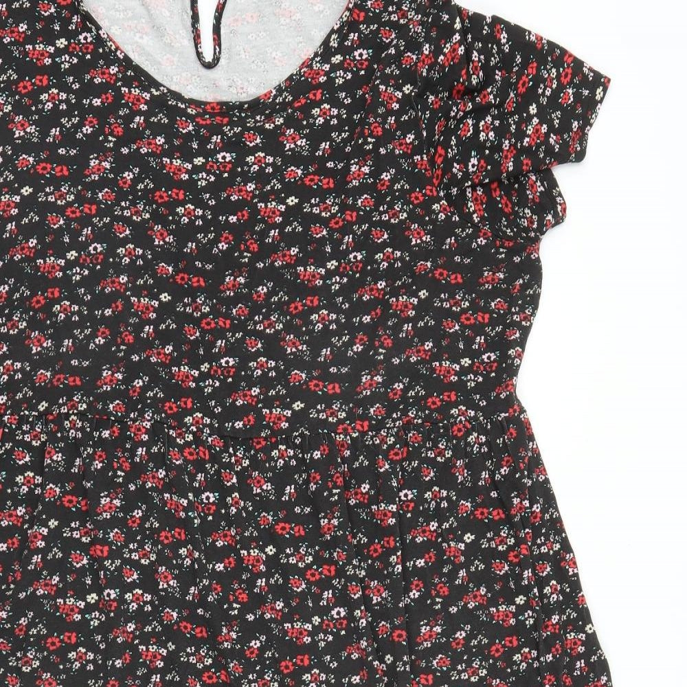 Wednesday's Girl Womens Black Floral  A-Line  Size 24
