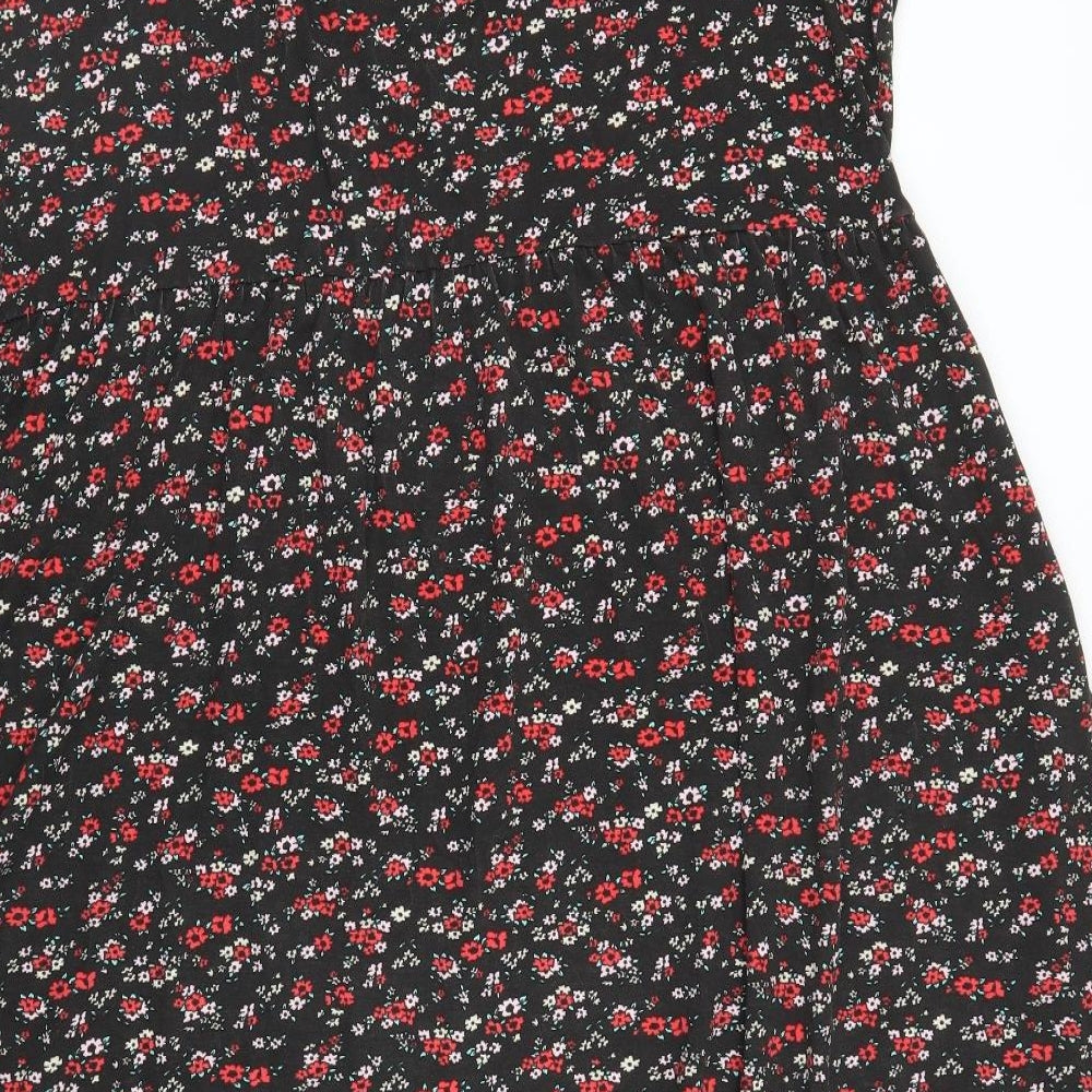 Wednesday's Girl Womens Black Floral  A-Line  Size 24