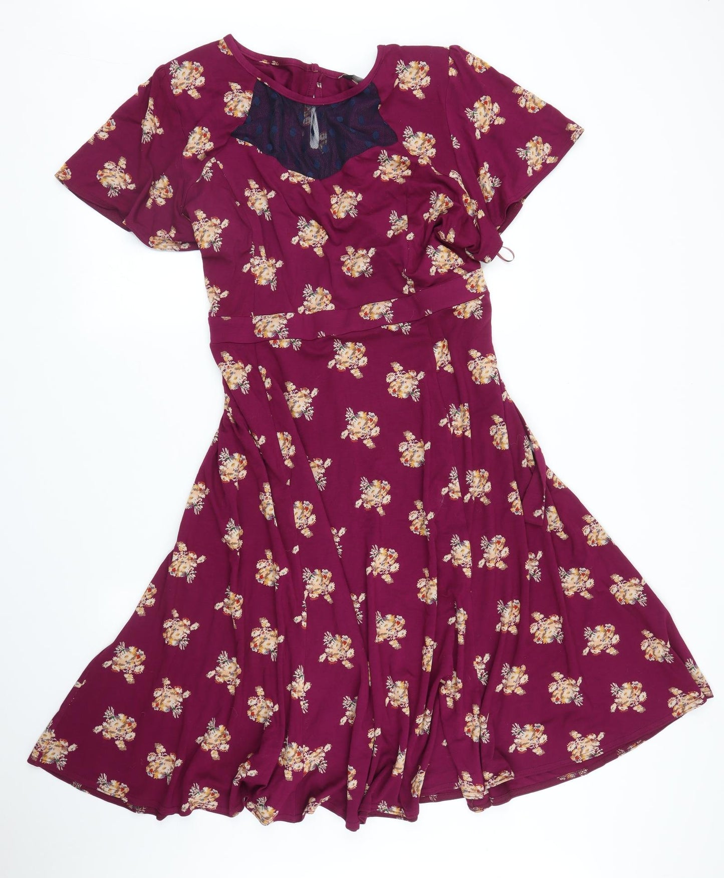 Scarlett & Jo Womens Purple Floral  Fit & Flare  Size 24