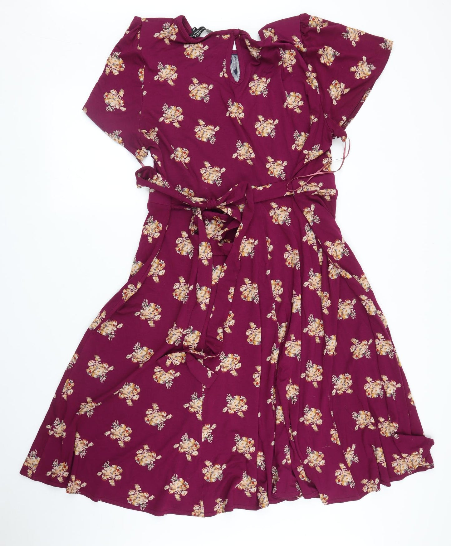 Scarlett & Jo Womens Purple Floral  Fit & Flare  Size 24