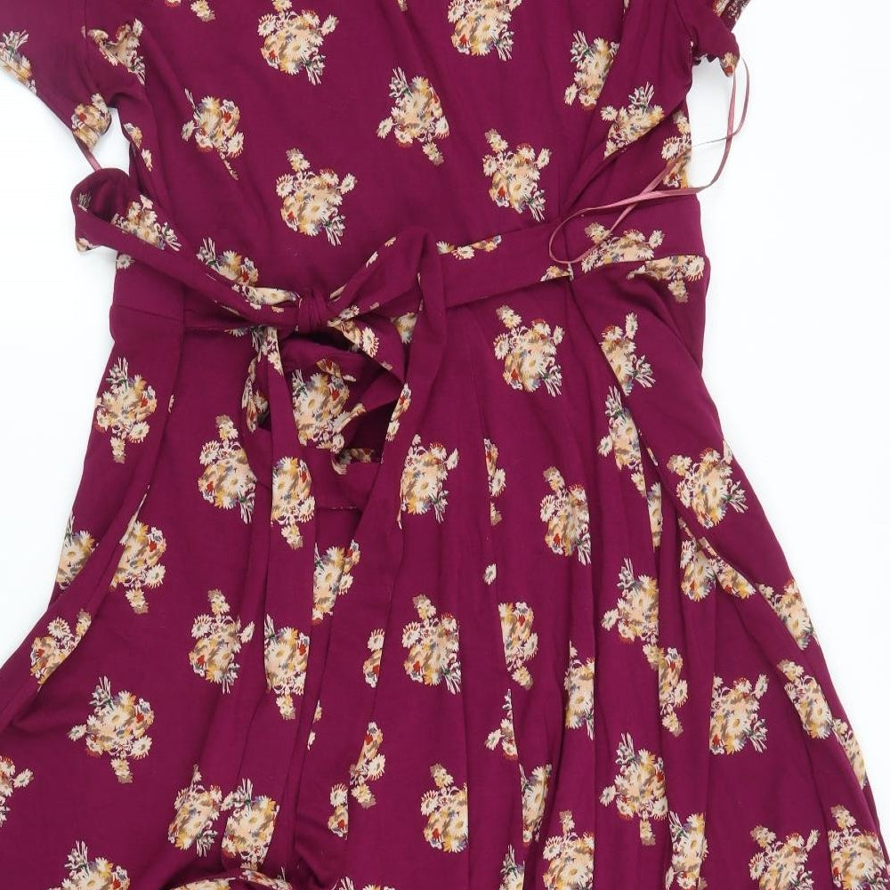 Scarlett & Jo Womens Purple Floral  Fit & Flare  Size 24