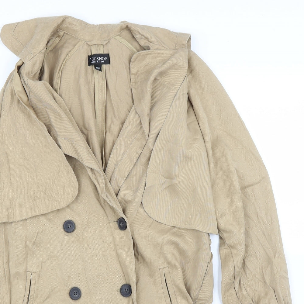 Topshop Womens Beige   Trench Coat Coat Size 6