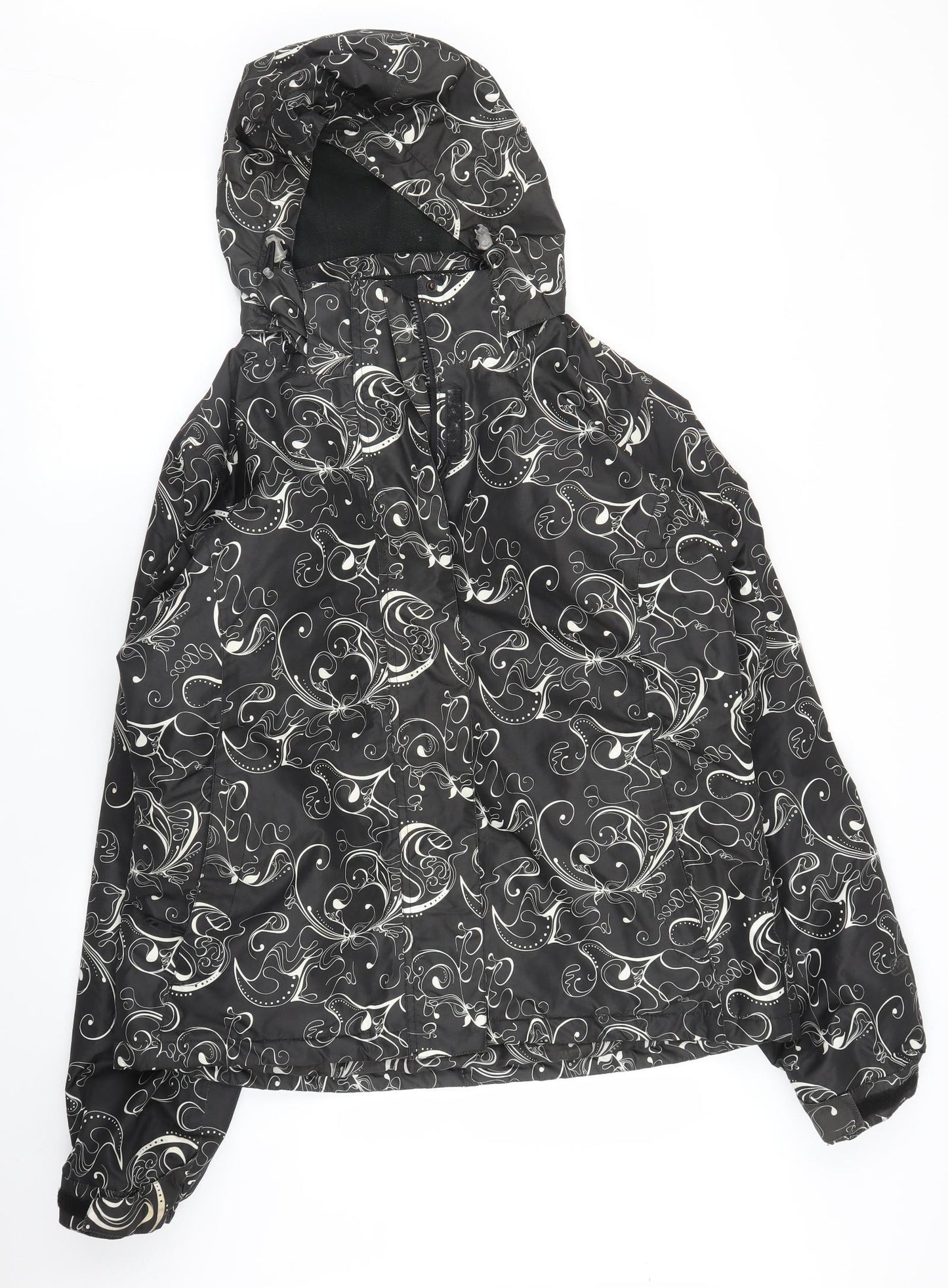 Trespass Womens Black Floral  Parka Coat Size 2XL