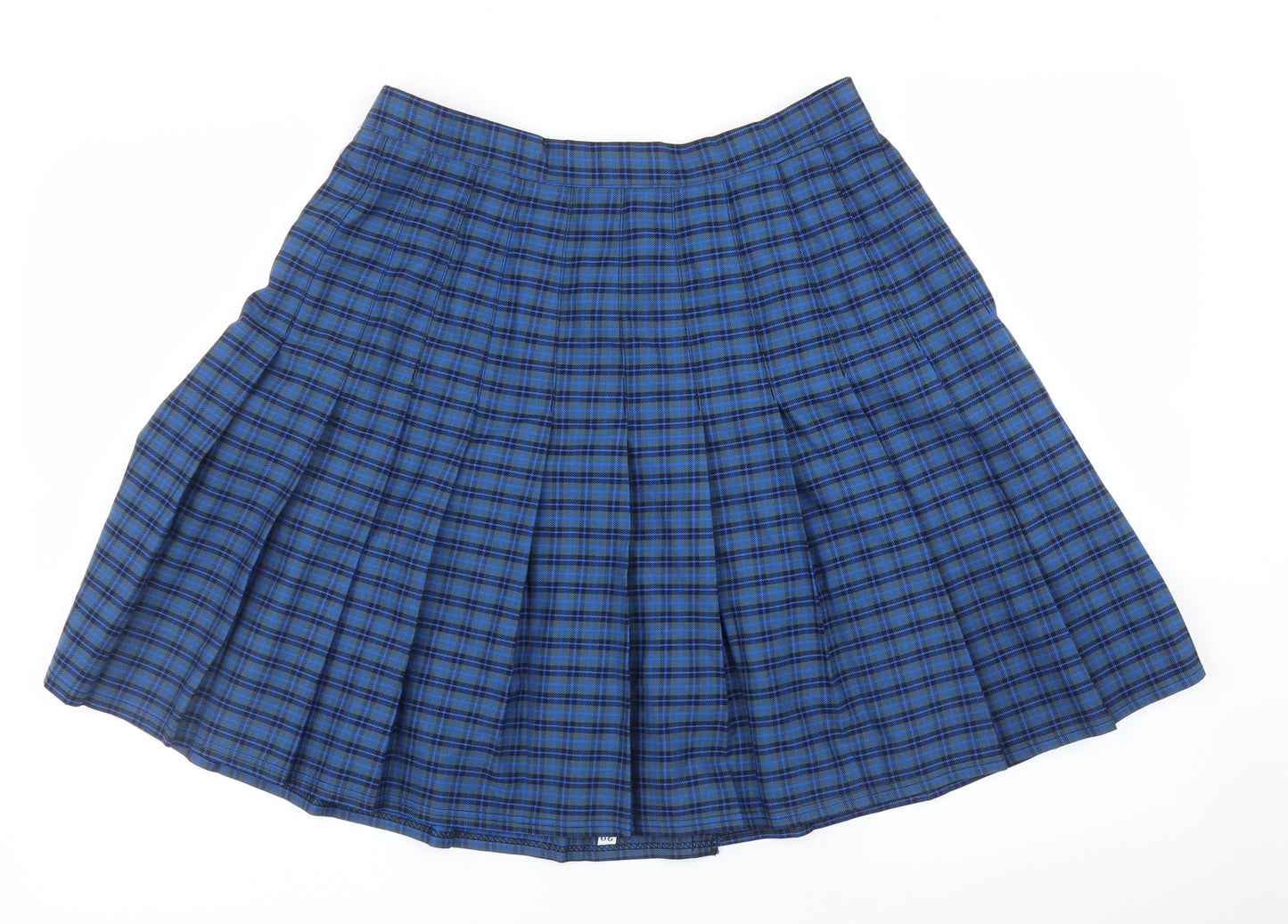 Monkhouse Womens Blue Check  Pleated Skirt Size 28 in