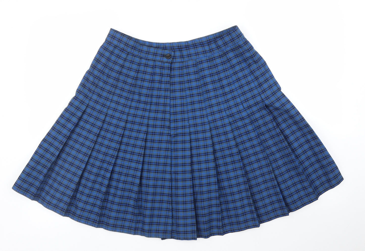 Monkhouse Womens Blue Check  Pleated Skirt Size 28 in