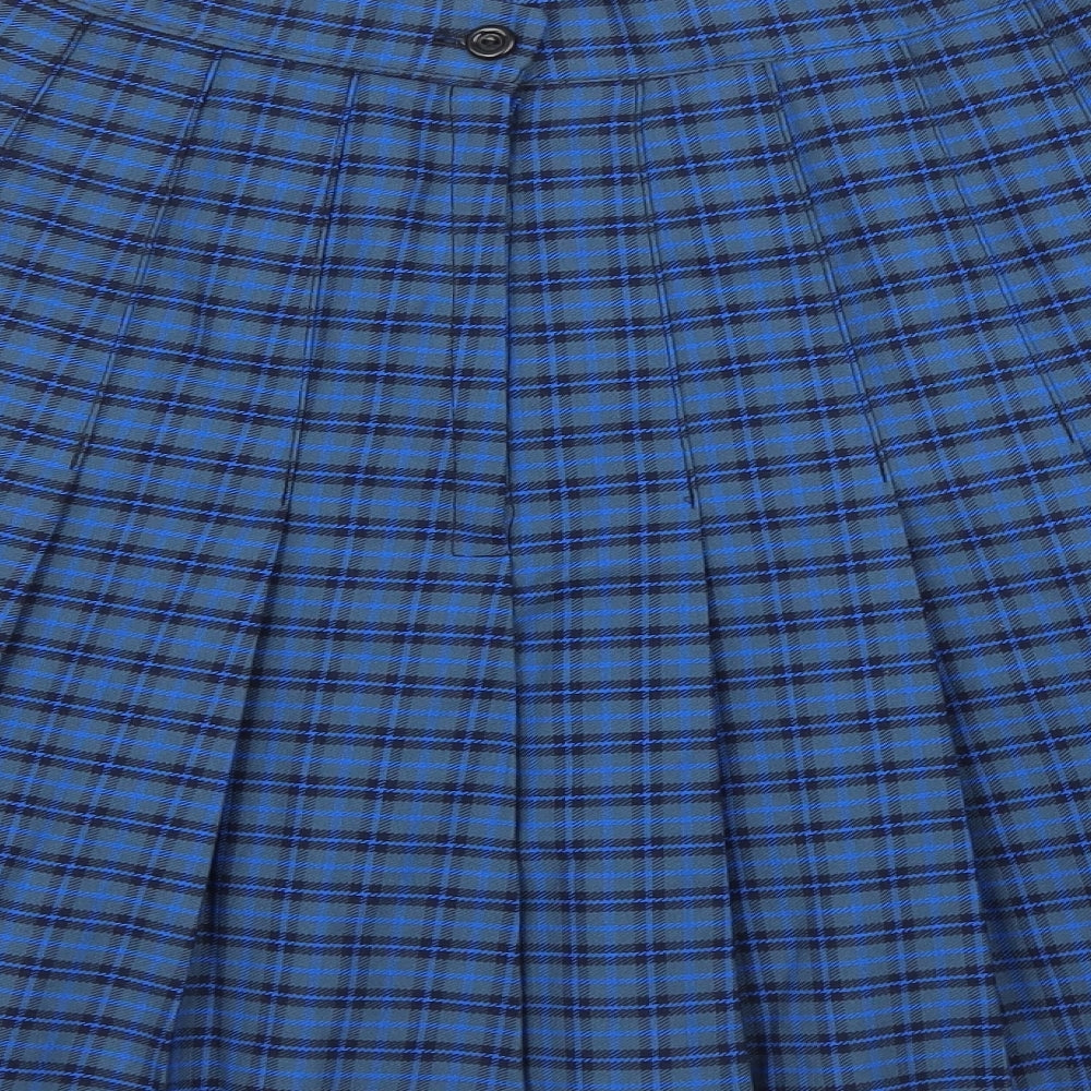 Monkhouse Womens Blue Check  Pleated Skirt Size 28 in
