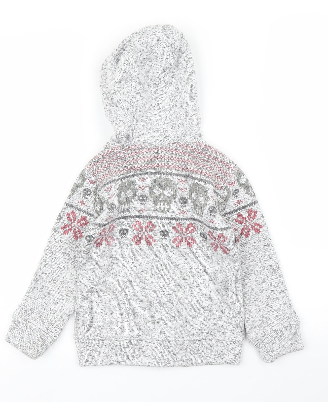 Urban Racecars Boys Grey Fair Isle  Full Zip Hoodie Size 4 Years