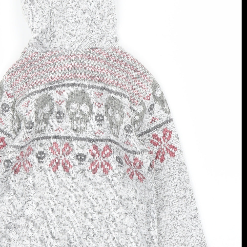 Urban Racecars Boys Grey Fair Isle  Full Zip Hoodie Size 4 Years
