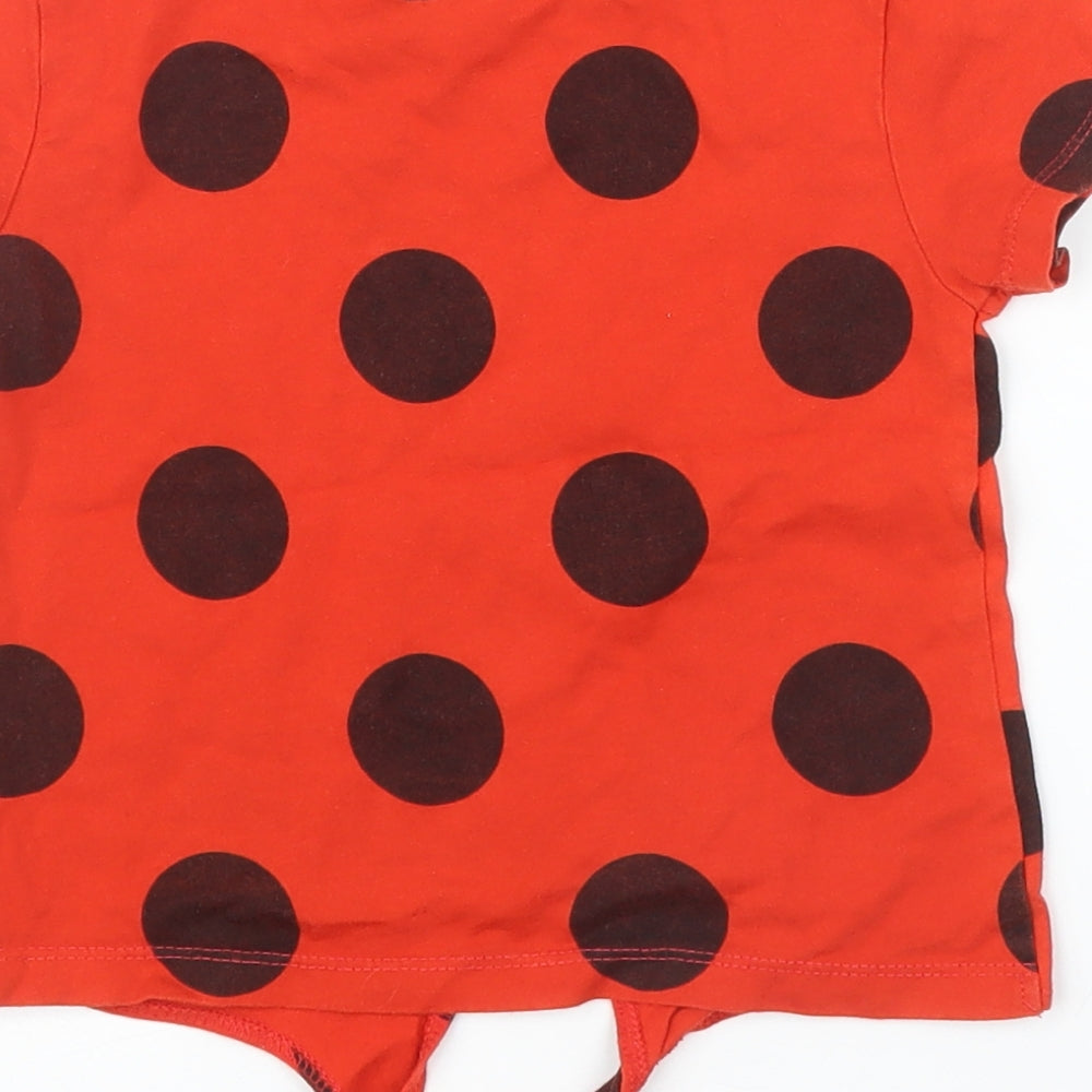 Primark Girls Red Polka Dot  Basic T-Shirt Size 2 Years