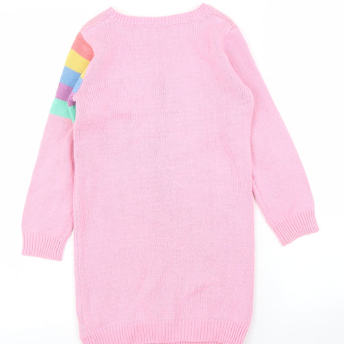 George Girls Pink   Jumper Dress  Size 5-6 Years  - Rainbow