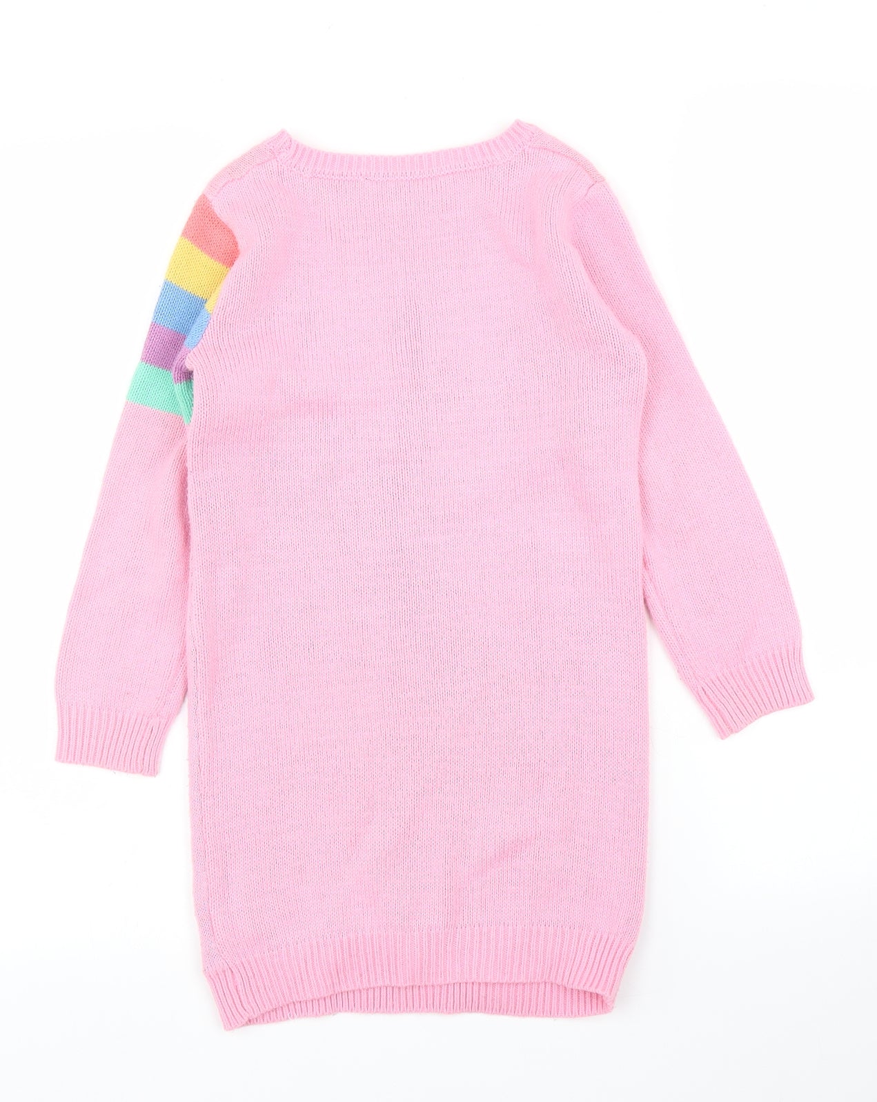 George Girls Pink   Jumper Dress  Size 5-6 Years  - Rainbow