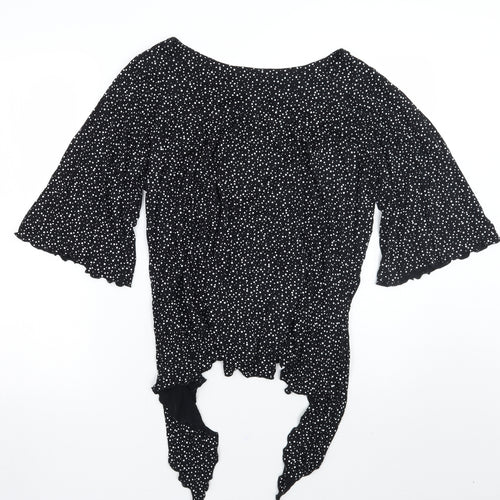 canda Womens Black Polka Dot  Basic T-Shirt Size 16