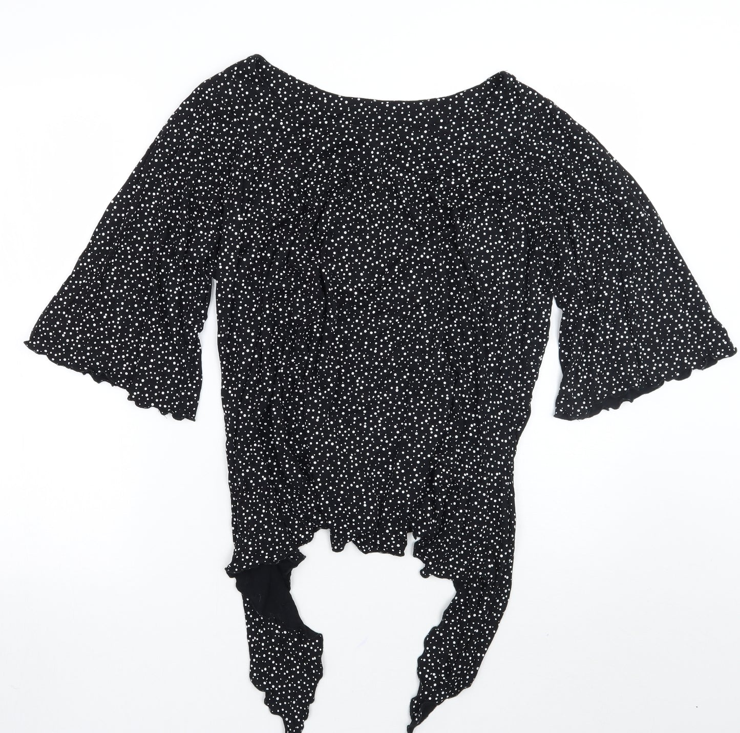 canda Womens Black Polka Dot  Basic T-Shirt Size 16