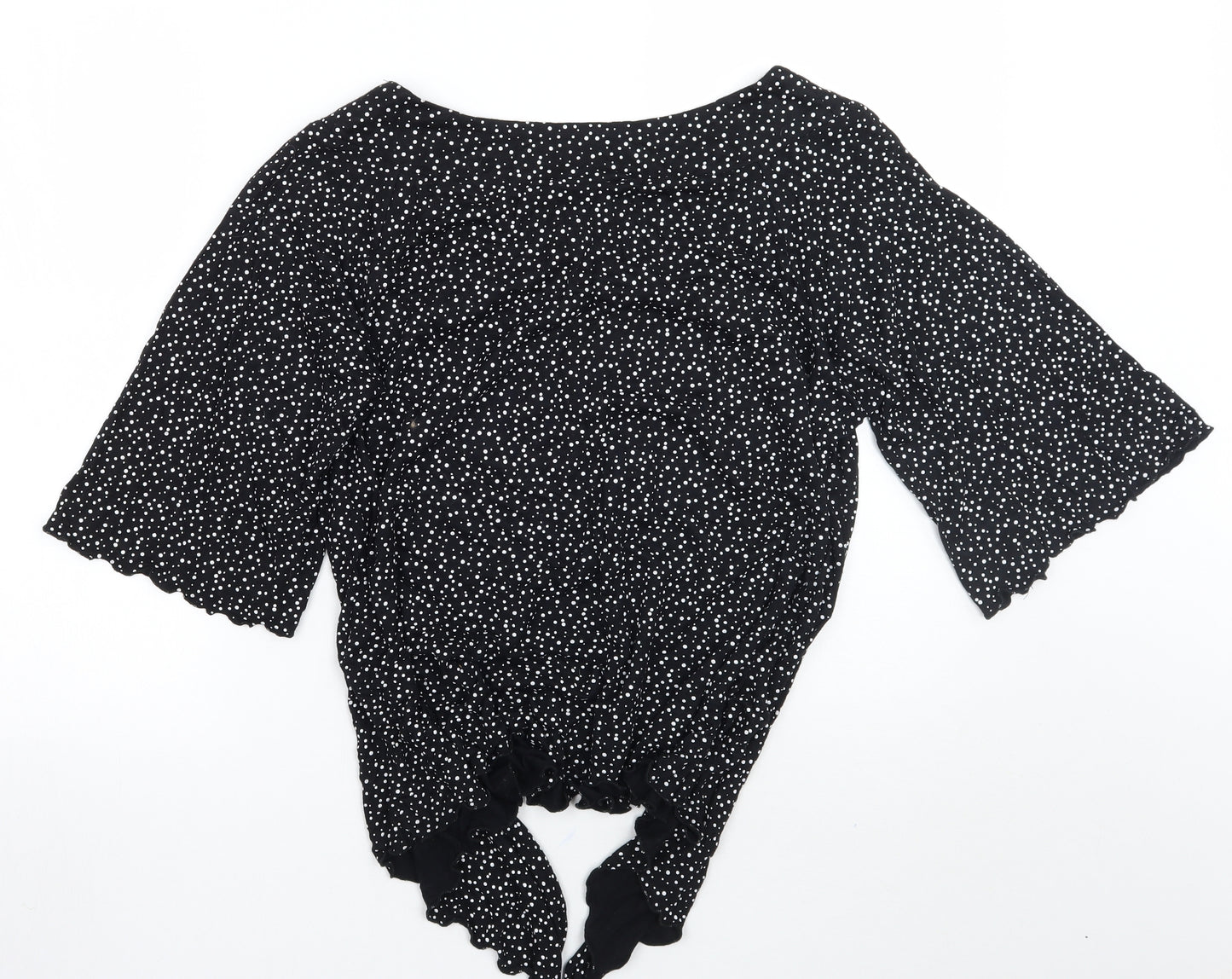 canda Womens Black Polka Dot  Basic T-Shirt Size 16