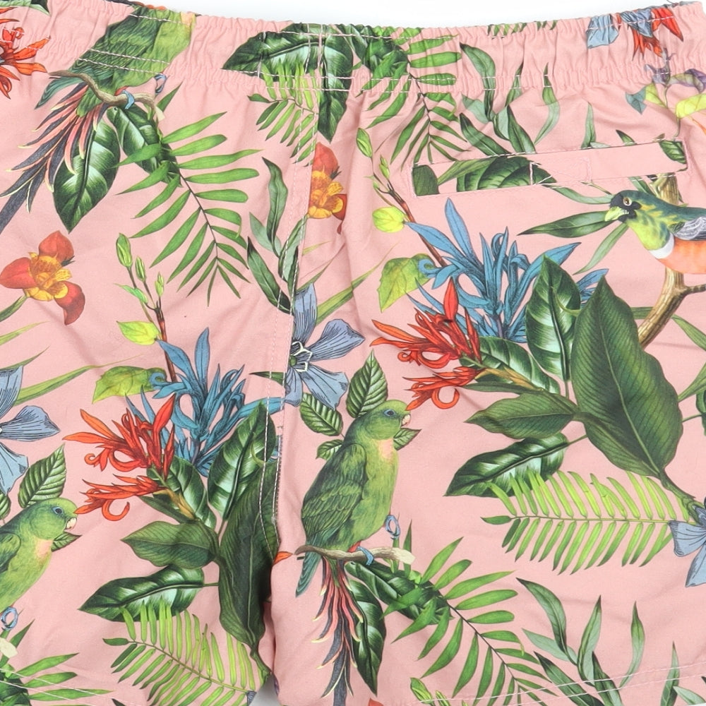 Primark Mens Pink Floral  Bermuda Shorts Size S