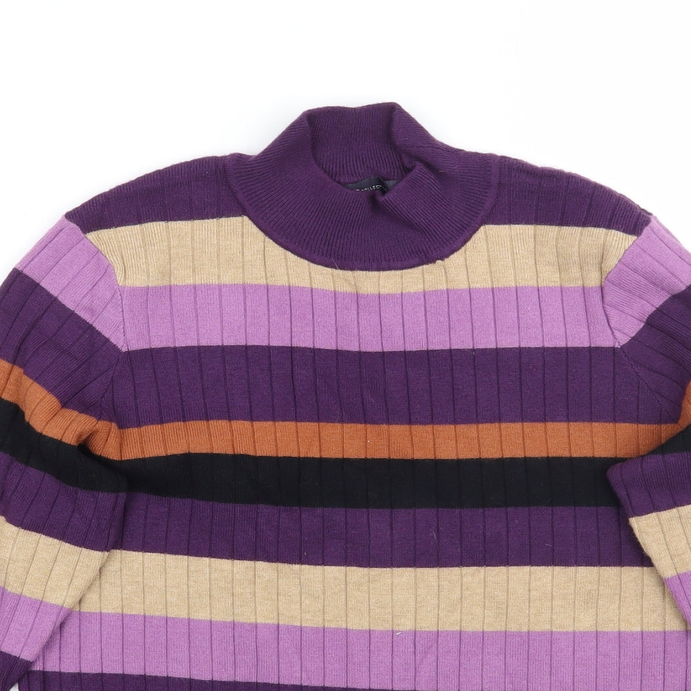 Marks and Spencer Womens Purple Striped  Pullover Jumper Size 16