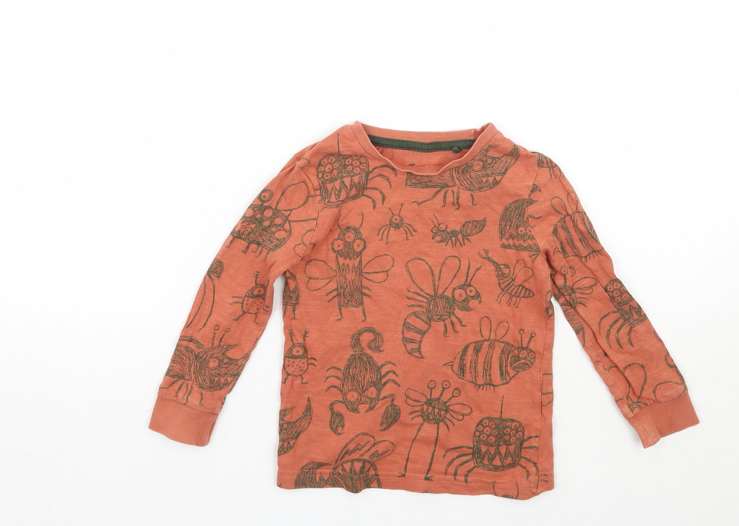 TU Boys Orange Animal Print  Basic T-Shirt Size 2 Years
