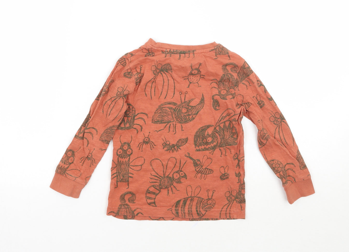 TU Boys Orange Animal Print  Basic T-Shirt Size 2 Years