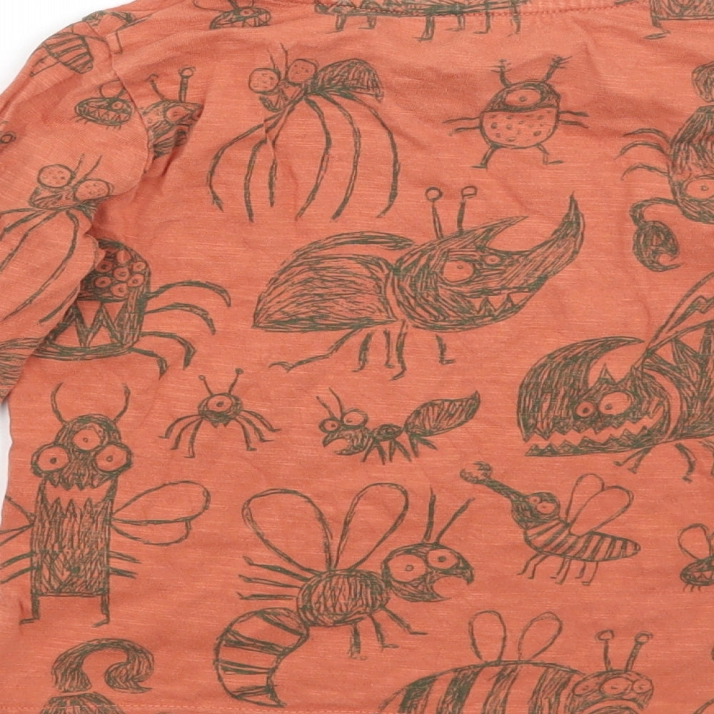 TU Boys Orange Animal Print  Basic T-Shirt Size 2 Years