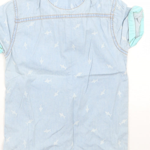 George Boys Blue   Basic Button-Up Size 4-5 Years  - Sharks