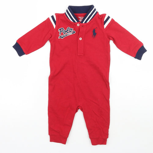 Polo Ralph Lauren Baby Red   Babygrow One-Piece Size 6-9 Months