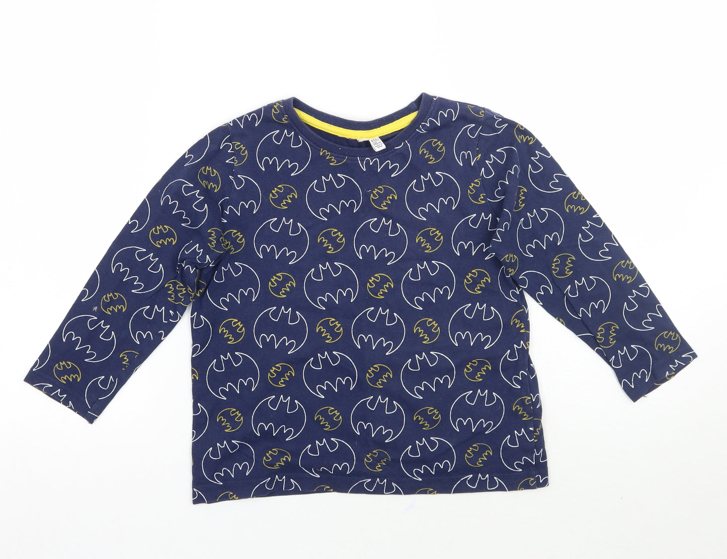 Primark Boys Blue Geometric  Basic T-Shirt Size 4-5 Years